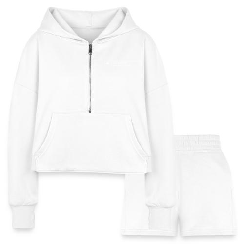 SOM Two Line Horizontal Primary Logo CWRU WHITE 1 - Women’s Cropped Hoodie & Jogger Short Set