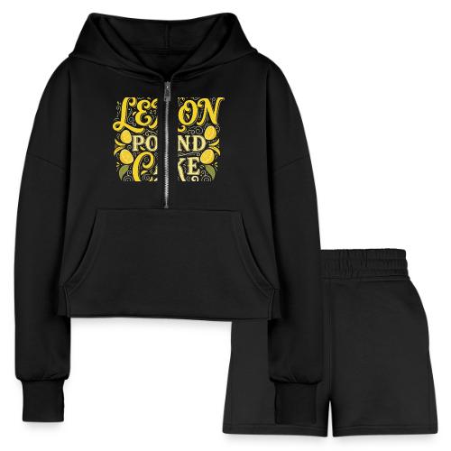 Lemon Pound Cake Vintage Flourish - Women’s Cropped Hoodie & Jogger Short Set