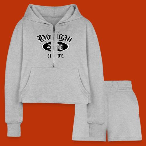 Hooligan Empire Lion Black - Women’s Cropped Hoodie & Jogger Short Set