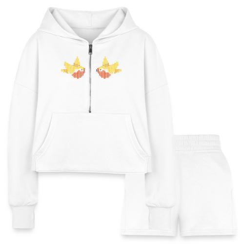 love birds - Women’s Cropped Hoodie & Jogger Short Set