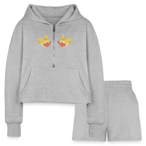 love birds - Women’s Cropped Hoodie & Jogger Short Set
