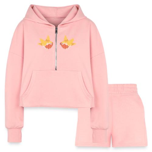 love birds - Women’s Cropped Hoodie & Jogger Short Set