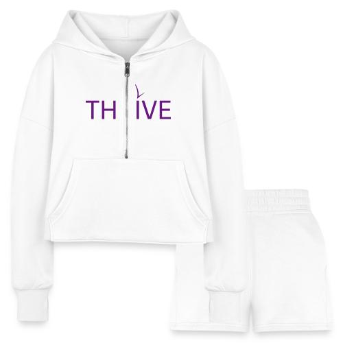 Thrive Logo - Women’s Cropped Hoodie & Jogger Short Set