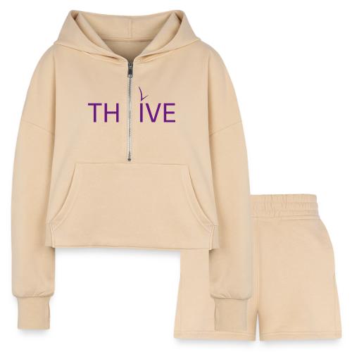 Thrive Logo - Women’s Cropped Hoodie & Jogger Short Set