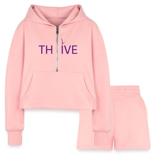 Thrive Logo - Women’s Cropped Hoodie & Jogger Short Set