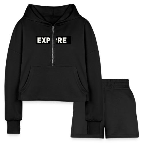 Adventure Oxygen Nature Mountain Forest Typography - Women’s Cropped Hoodie & Jogger Short Set