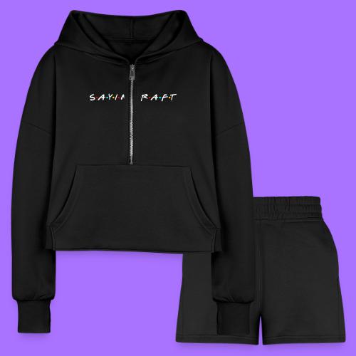 Sayincraft Logo (Friends Themed Design) - Women’s Cropped Hoodie & Jogger Short Set