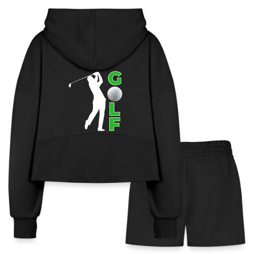 Golf: Classic Golf Motion - Women’s Cropped Hoodie & Jogger Short Set
