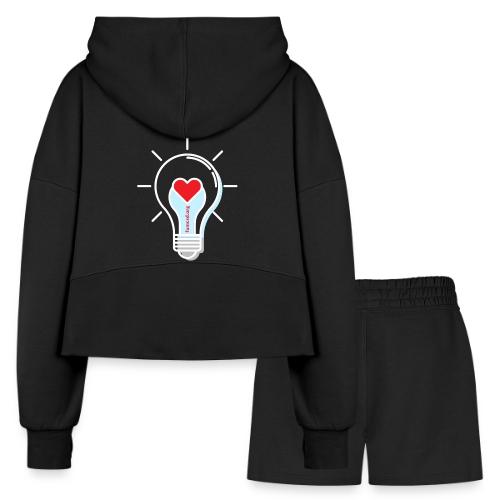 FUMCSD Heart Light Bulb - White Lines - Women’s Cropped Hoodie & Jogger Short Set