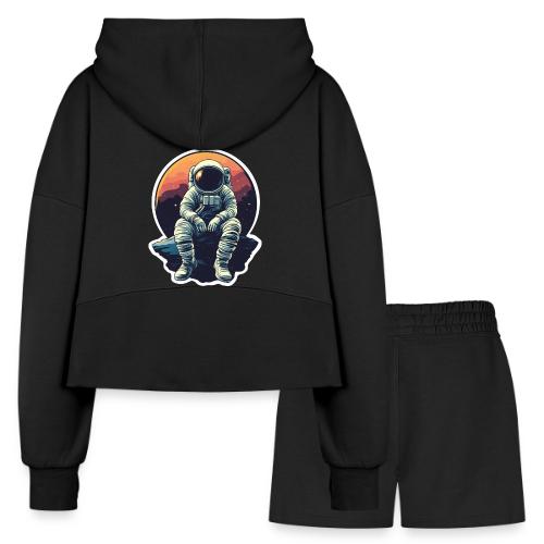 Astronaut in the Void - Women’s Cropped Hoodie & Jogger Short Set