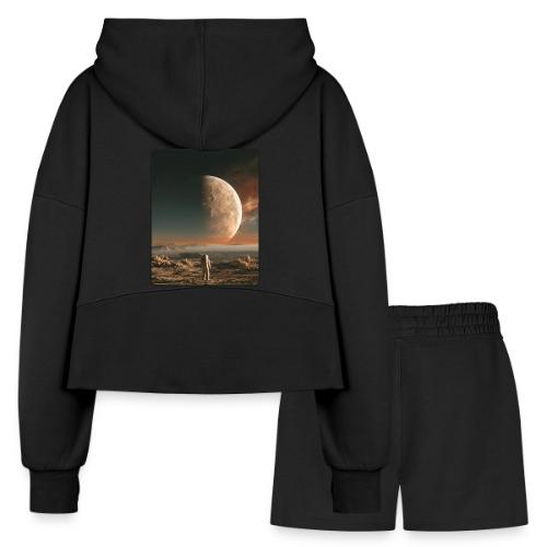 Astronaut on an Alien Moon - Women’s Cropped Hoodie & Jogger Short Set