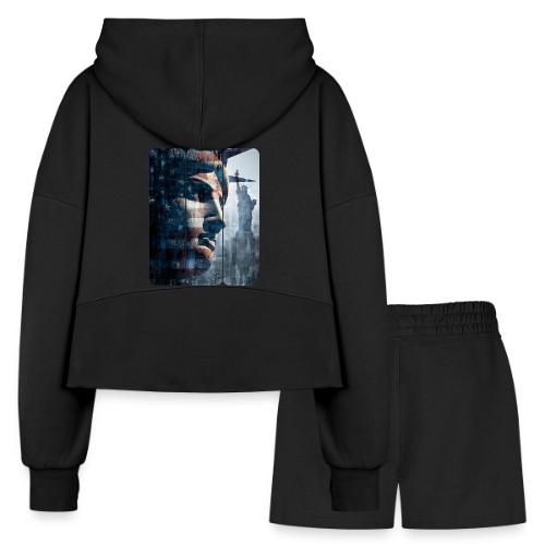 USA: Liberty in Three Visions - Women’s Cropped Hoodie & Jogger Short Set