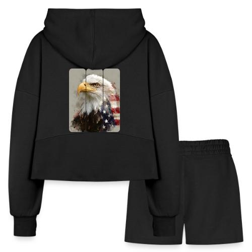 USA: Eagle of the Free - Women’s Cropped Hoodie & Jogger Short Set