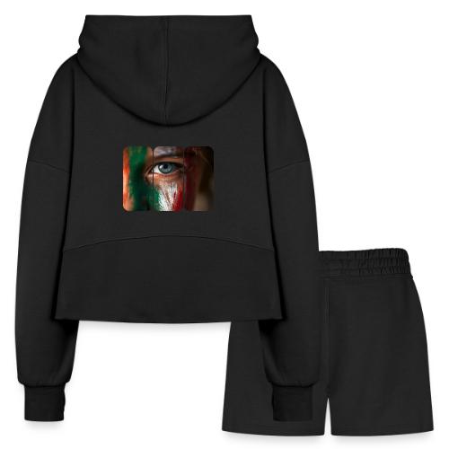 Mexico: Pride in Three Colors - Women’s Cropped Hoodie & Jogger Short Set