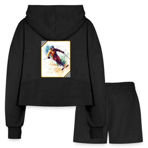 Winter Skiing Escape - Women’s Cropped Hoodie & Jogger Short Set