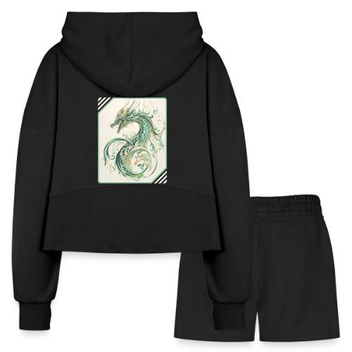 Brush of the Dragon - Women’s Cropped Hoodie & Jogger Short Set