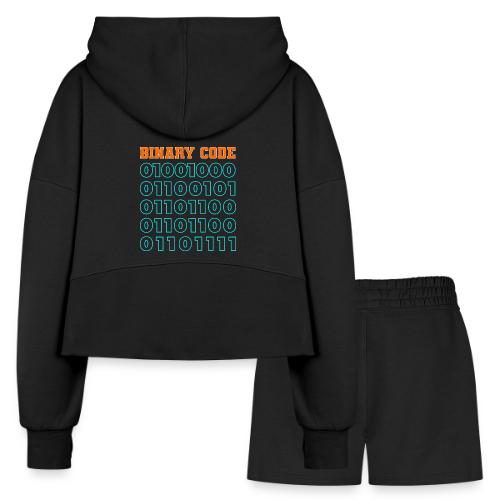 Say Hello in Binary code - Women’s Cropped Hoodie & Jogger Short Set