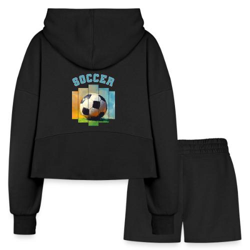 Soccer Ball Vibes - Women’s Cropped Hoodie & Jogger Short Set