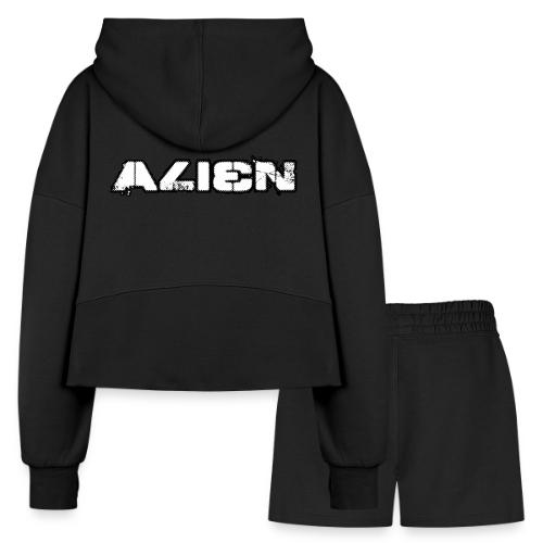 Alien White - Women’s Cropped Hoodie & Jogger Short Set