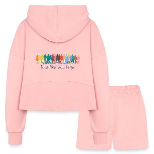 a church for all people - with colorful graphic - Women’s Cropped Hoodie & Jogger Short Set