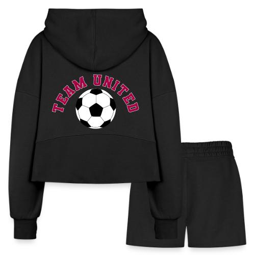 Team United Soccer Ball Sports Design - Women’s Cropped Hoodie & Jogger Short Set