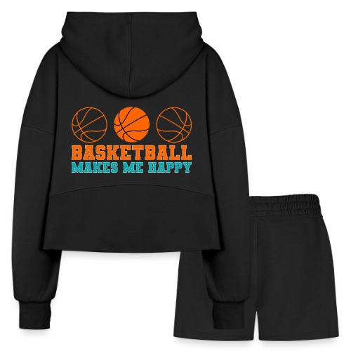 Basketball makes me happy - Women’s Cropped Hoodie & Jogger Short Set