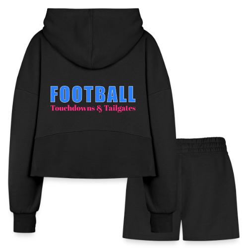 Football Touchdowns & Tailgates Design - Women’s Cropped Hoodie & Jogger Short Set