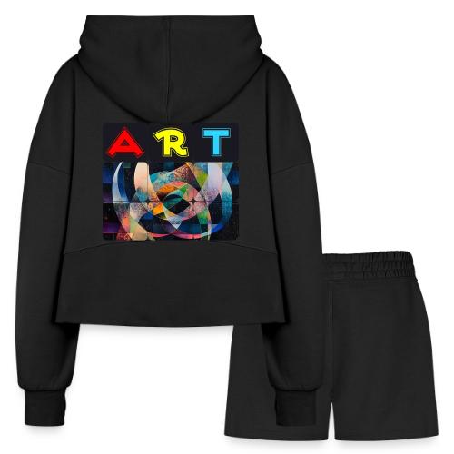 Art of Stripes and Shades - Women’s Cropped Hoodie & Jogger Short Set