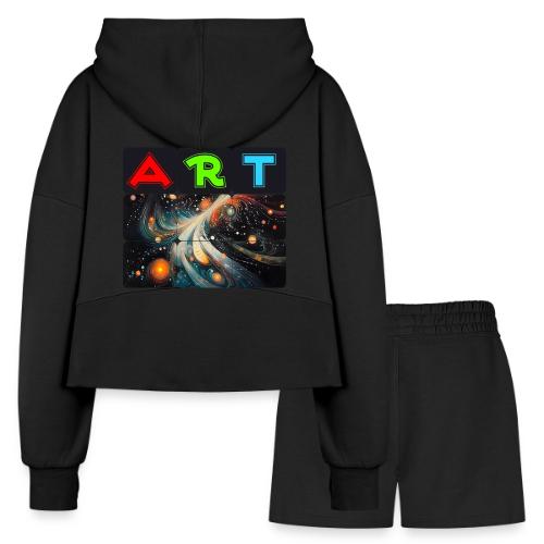 Swirls of Colorful Art - Women’s Cropped Hoodie & Jogger Short Set