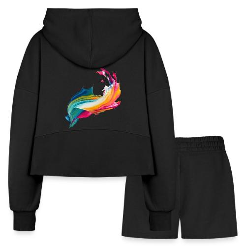Spectrum Stream - Women’s Cropped Hoodie & Jogger Short Set