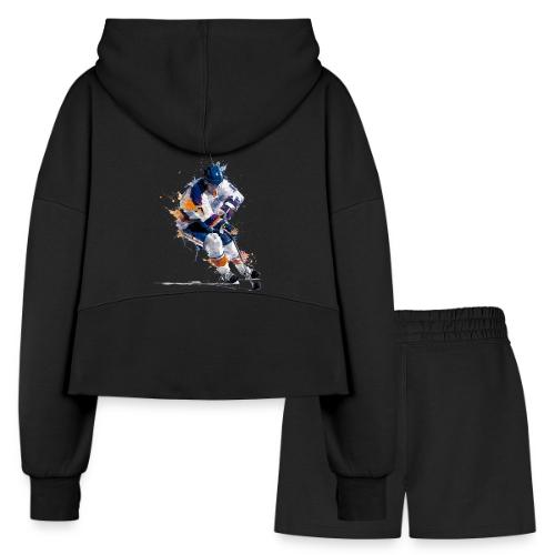 Hockey: Icy Streaks - Women’s Cropped Hoodie & Jogger Short Set
