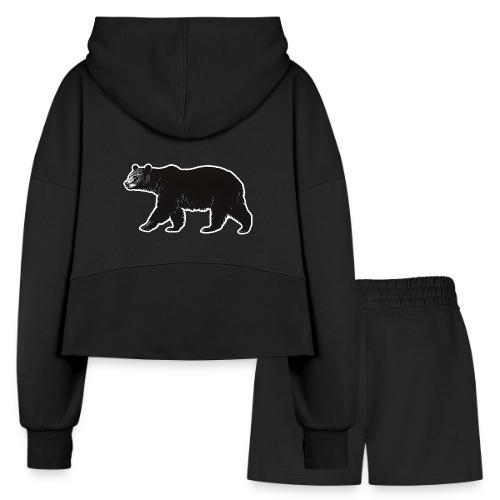Midnight Black Bear - Women’s Cropped Hoodie & Jogger Short Set