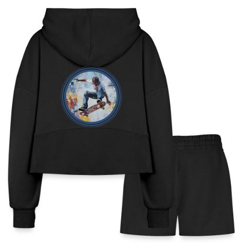 Skateboarding Universe - Women’s Cropped Hoodie & Jogger Short Set