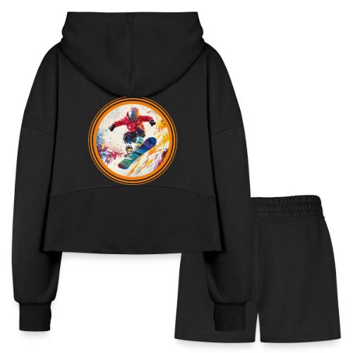 Snowboarding Horizon - Women’s Cropped Hoodie & Jogger Short Set