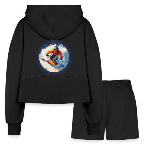 Snowboarding Rebel - Women’s Cropped Hoodie & Jogger Short Set