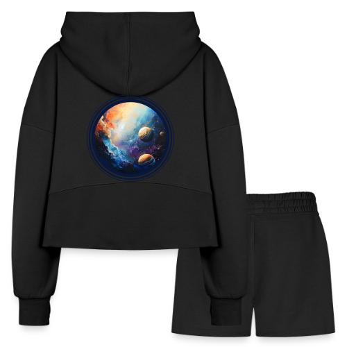 Nebula of Planets - Women’s Cropped Hoodie & Jogger Short Set