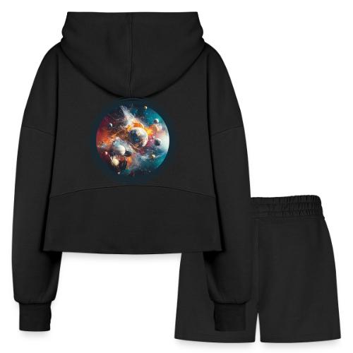 Planets in Acrylic Dreams - Women’s Cropped Hoodie & Jogger Short Set