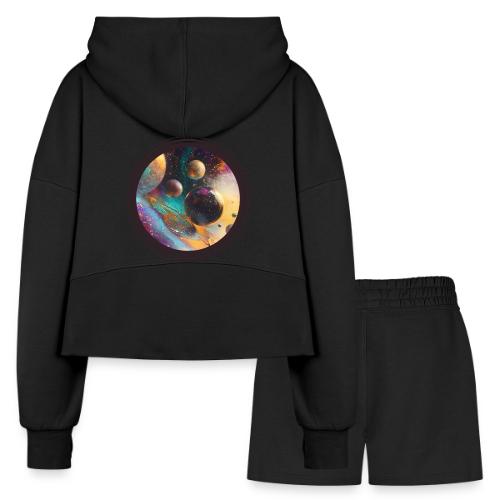 Planets in the Abstract - Women’s Cropped Hoodie & Jogger Short Set