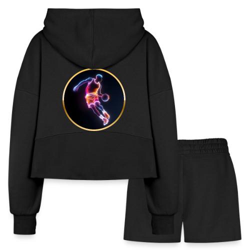Neon Basketball Player - Women’s Cropped Hoodie & Jogger Short Set