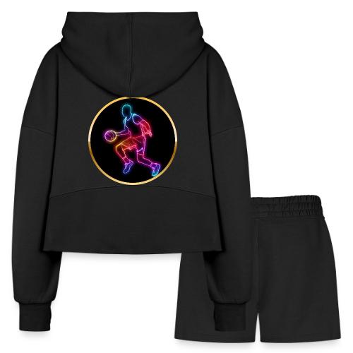 Basketball: Neon Dribble Pulse - Women’s Cropped Hoodie & Jogger Short Set