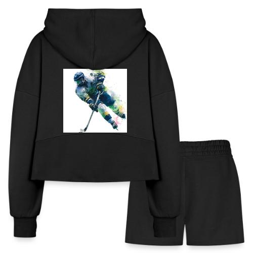 Hockey: Frozen Motion - Women’s Cropped Hoodie & Jogger Short Set