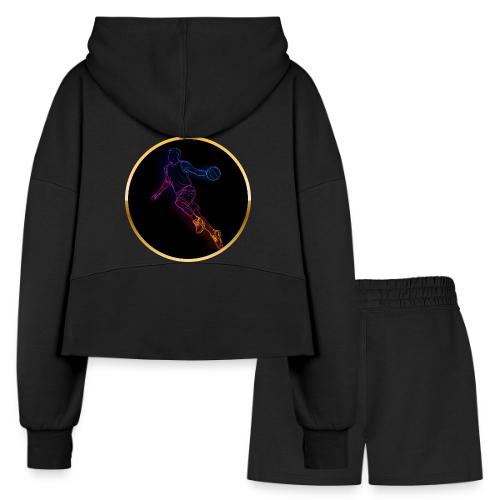 Basketball: Neon Jump Shot - Women’s Cropped Hoodie & Jogger Short Set