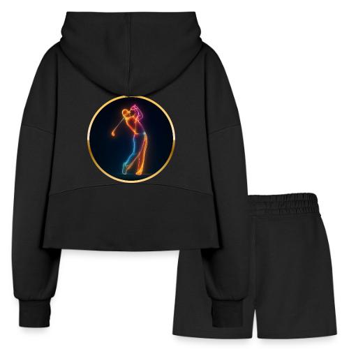 Neon Golf Motion - Women’s Cropped Hoodie & Jogger Short Set