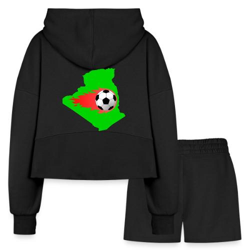 Algerian Football Fire - Women’s Cropped Hoodie & Jogger Short Set