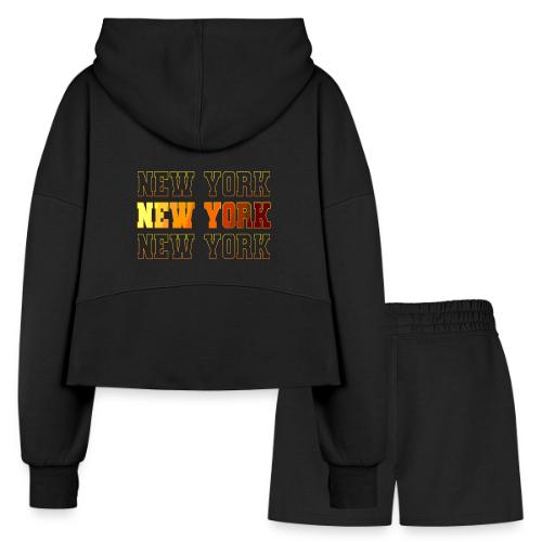 New York Varsity Echo - Women’s Cropped Hoodie & Jogger Short Set