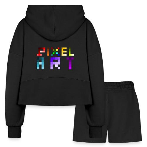 Pixel Art Spectrum - Women’s Cropped Hoodie & Jogger Short Set