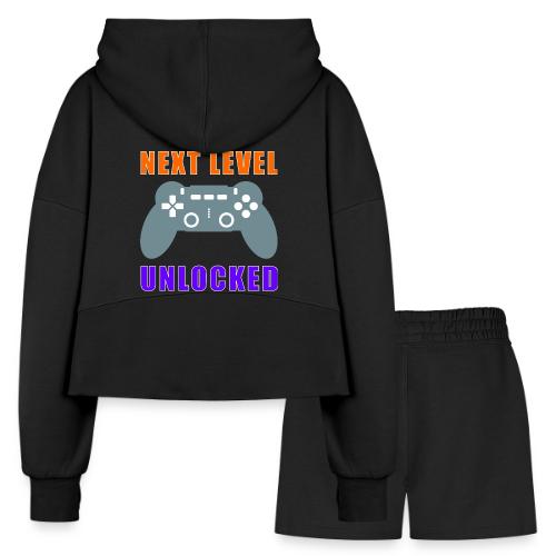 Next Level Unlocked Gamer Design - Women’s Cropped Hoodie & Jogger Short Set
