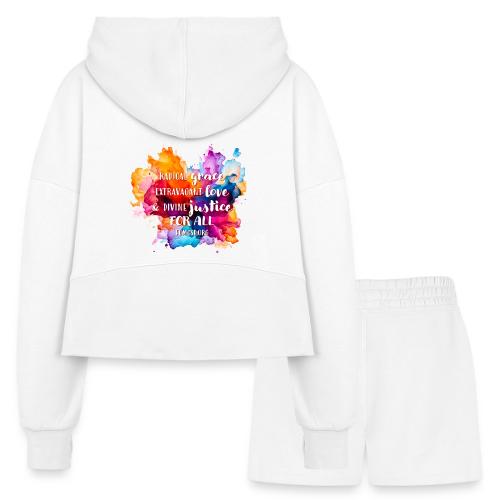 Grace Love Justice Color Splash - Women’s Cropped Hoodie & Jogger Short Set