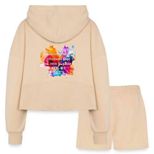 Grace Love Justice Color Splash - Women’s Cropped Hoodie & Jogger Short Set