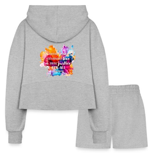 Grace Love Justice Color Splash - Women’s Cropped Hoodie & Jogger Short Set